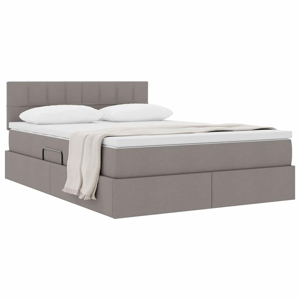 Opbergbed met matras met matras Taupe 120 x 200 cm Bewerkt hout is nu te koop bij PeponiXL, paradijselijk wonen!