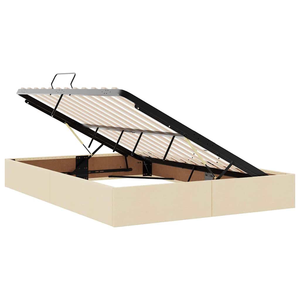 Opbergbed met matras met matras Crème 120 x 200 cm Bewerkt hout is nu te koop bij PeponiXL, paradijselijk wonen!