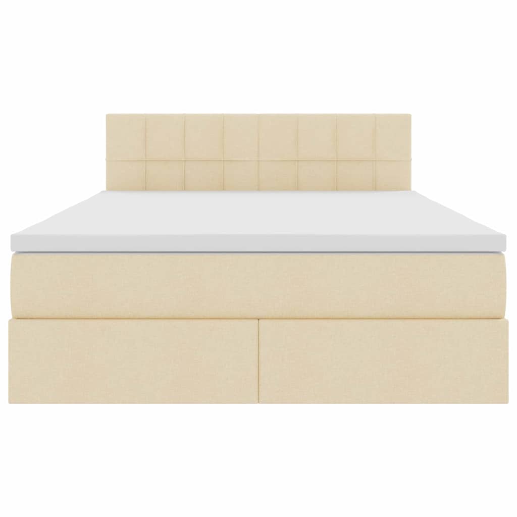 Opbergbed met matras met matras Crème 120 x 200 cm Bewerkt hout is nu te koop bij PeponiXL, paradijselijk wonen!