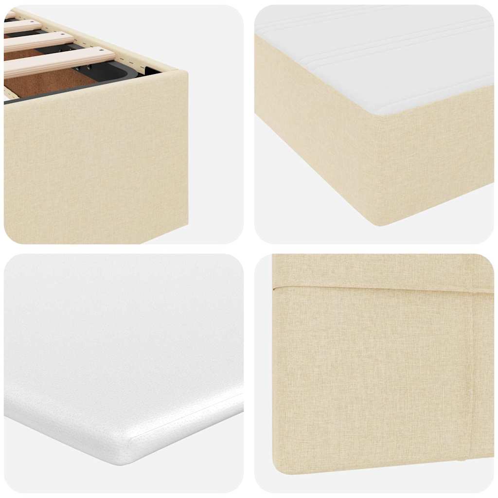 Opbergbed met matras met matras Crème 160 x 200 cm Bewerkt hout is nu te koop bij PeponiXL, paradijselijk wonen!
