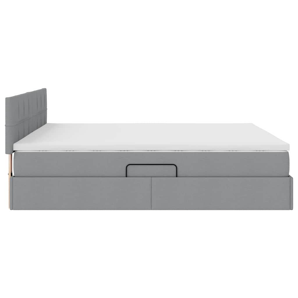 Opbergbed met matras Lichtgrijs 180 x 200 cm Bewerkt hout is nu te koop bij PeponiXL, paradijselijk wonen!