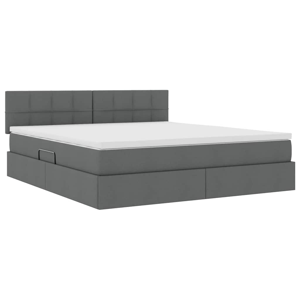 Opbergbed met matras Donkergrijs 180 x 200 cm Bewerkt hout is nu te koop bij PeponiXL, paradijselijk wonen!
