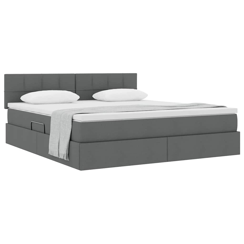 Opbergbed met matras Donkergrijs 180 x 200 cm Bewerkt hout is nu te koop bij PeponiXL, paradijselijk wonen!