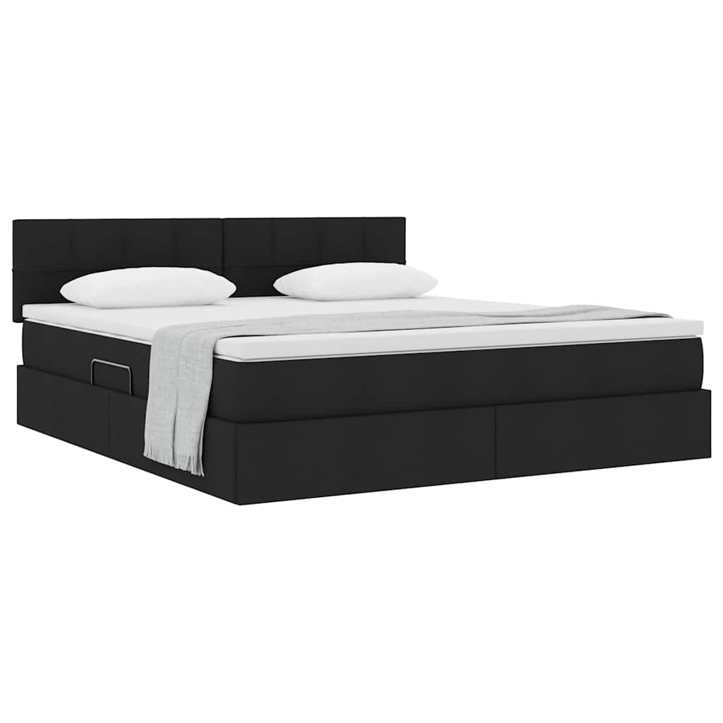 Opbergbed met matras met matras Zwart 180 x 200 cm Bewerkt hout is nu te koop bij PeponiXL, paradijselijk wonen!