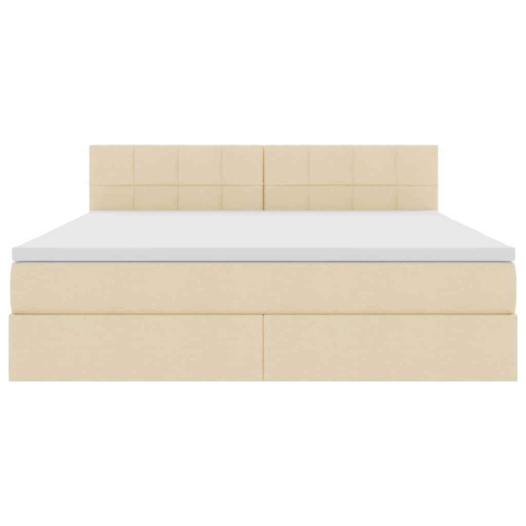 Opbergbed met matras met matras Crème 180 x 200 cm Bewerkt hout is nu te koop bij PeponiXL, paradijselijk wonen!