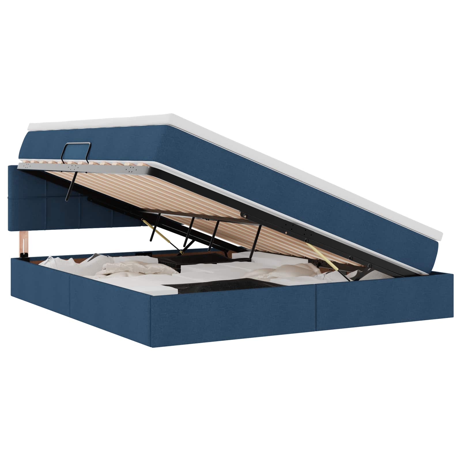 Opbergbed met matras met matras Blauw 180 x 200 cm Bewerkt hout is nu te koop bij PeponiXL, paradijselijk wonen!