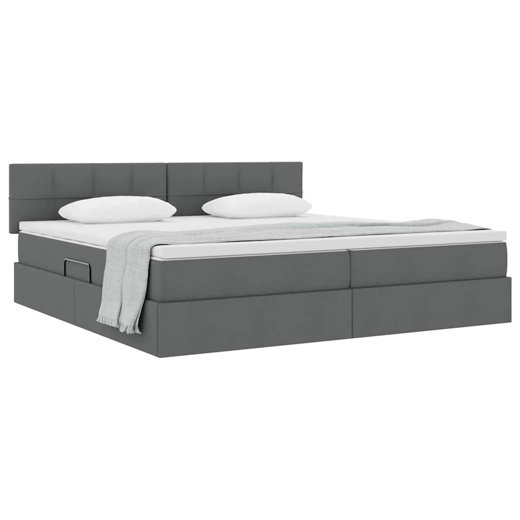 Opbergbed met matras Donkergrijs 200 x 200 cm Bewerkt hout is nu te koop bij PeponiXL, paradijselijk wonen!