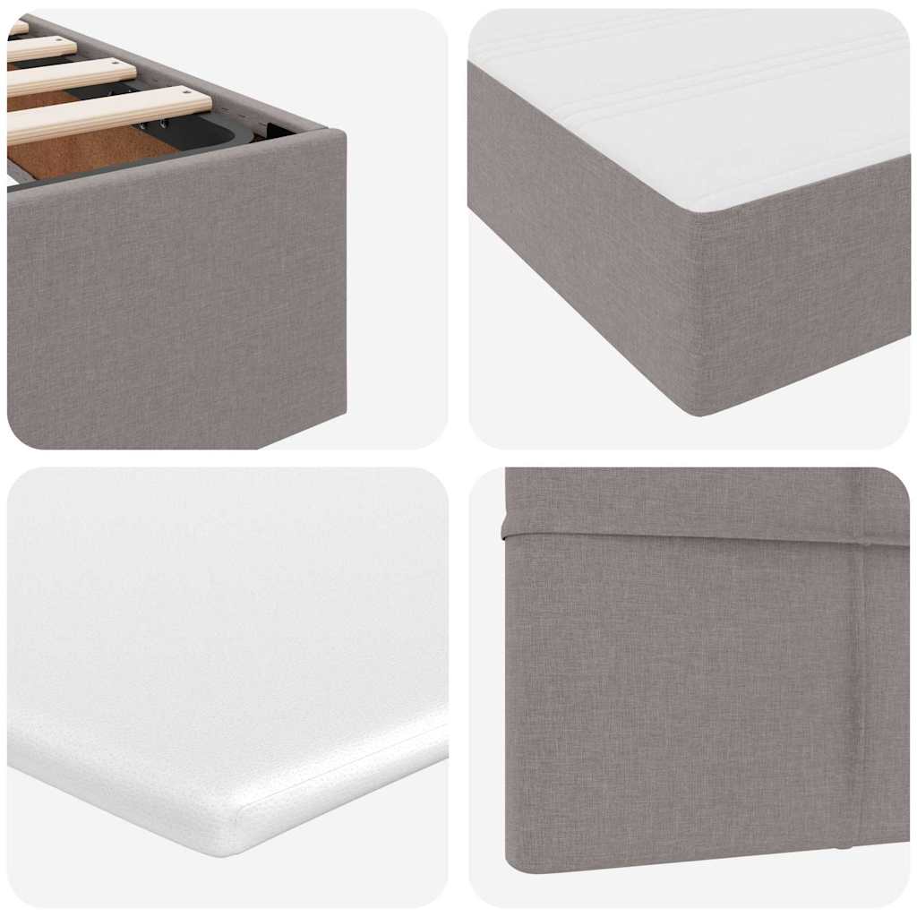 Opbergbed met matras met matras Taupe 200 x 200 cm Bewerkt hout is nu te koop bij PeponiXL, paradijselijk wonen!
