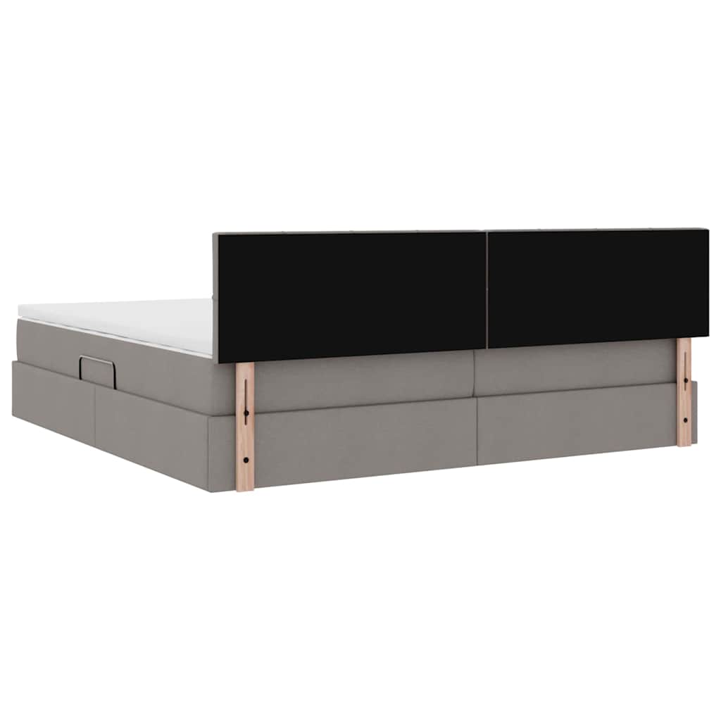 Opbergbed met matras met matras Taupe 200 x 200 cm Bewerkt hout is nu te koop bij PeponiXL, paradijselijk wonen!