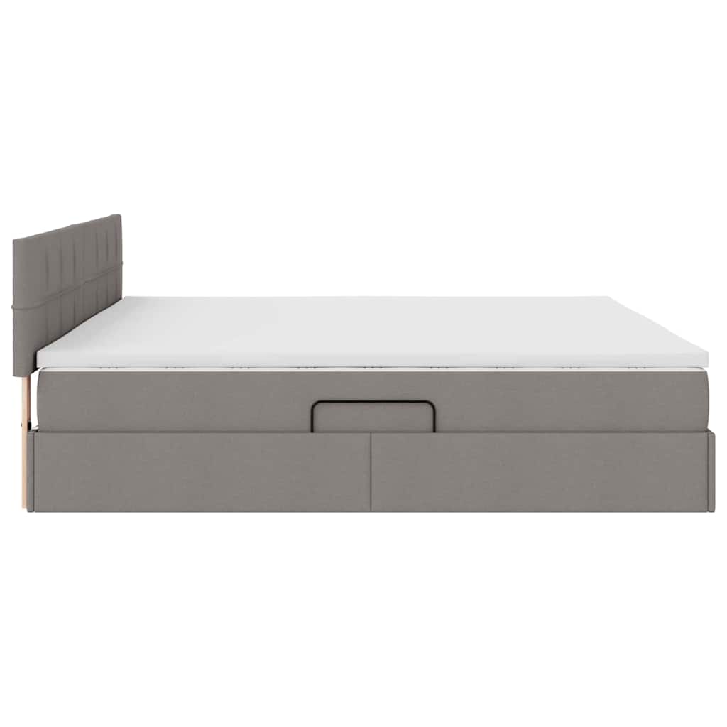 Opbergbed met matras met matras Taupe 200 x 200 cm Bewerkt hout is nu te koop bij PeponiXL, paradijselijk wonen!