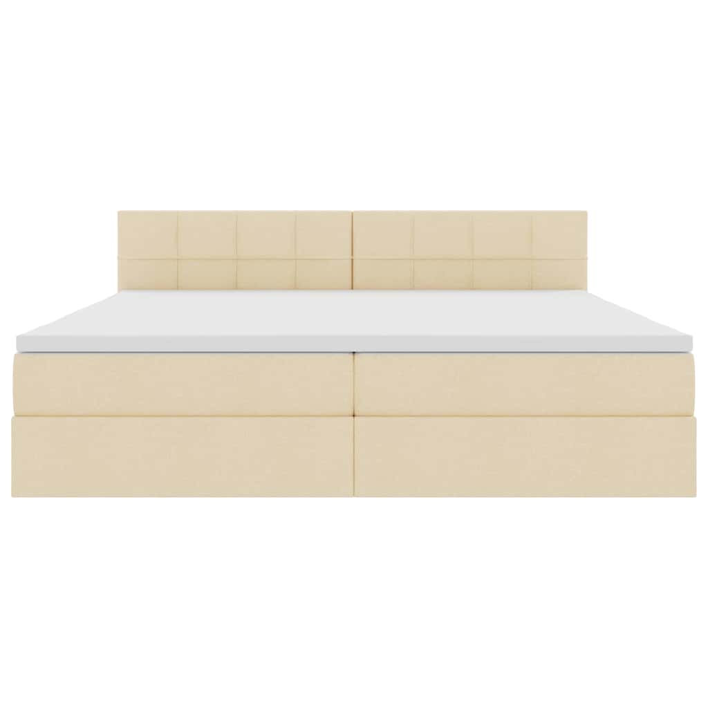 Opbergbed met matras met matras Crème 200 x 200 cm Bewerkt hout is nu te koop bij PeponiXL, paradijselijk wonen!