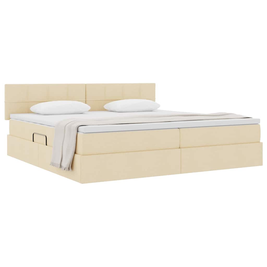 Opbergbed met matras met matras Crème 200 x 200 cm Bewerkt hout is nu te koop bij PeponiXL, paradijselijk wonen!