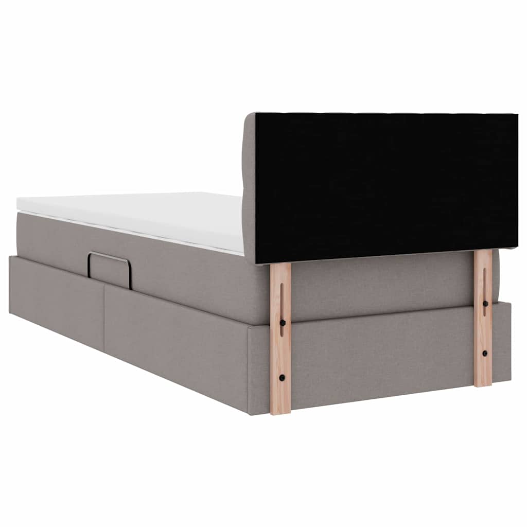 Opbergbed met matras met opslag Taupe 90 x 190 cm Bewerkt hout is nu te koop bij PeponiXL, paradijselijk wonen!