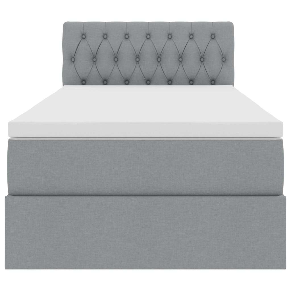 Opbergbed met matras Lichtgrijs 90 x 200 cm Bewerkt hout is nu te koop bij PeponiXL, paradijselijk wonen!