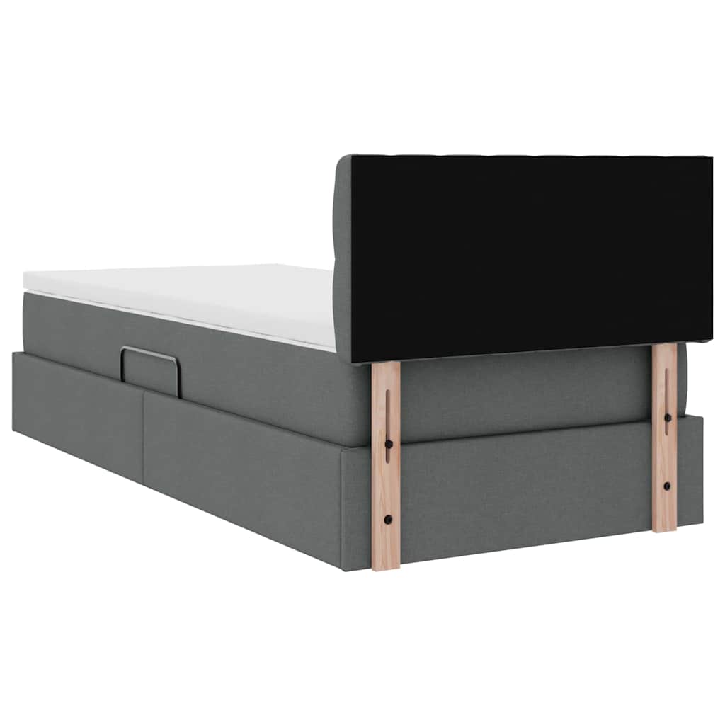 Opbergbed met matras Donkergrijs 90 x 200 cm Bewerkt hout is nu te koop bij PeponiXL, paradijselijk wonen!