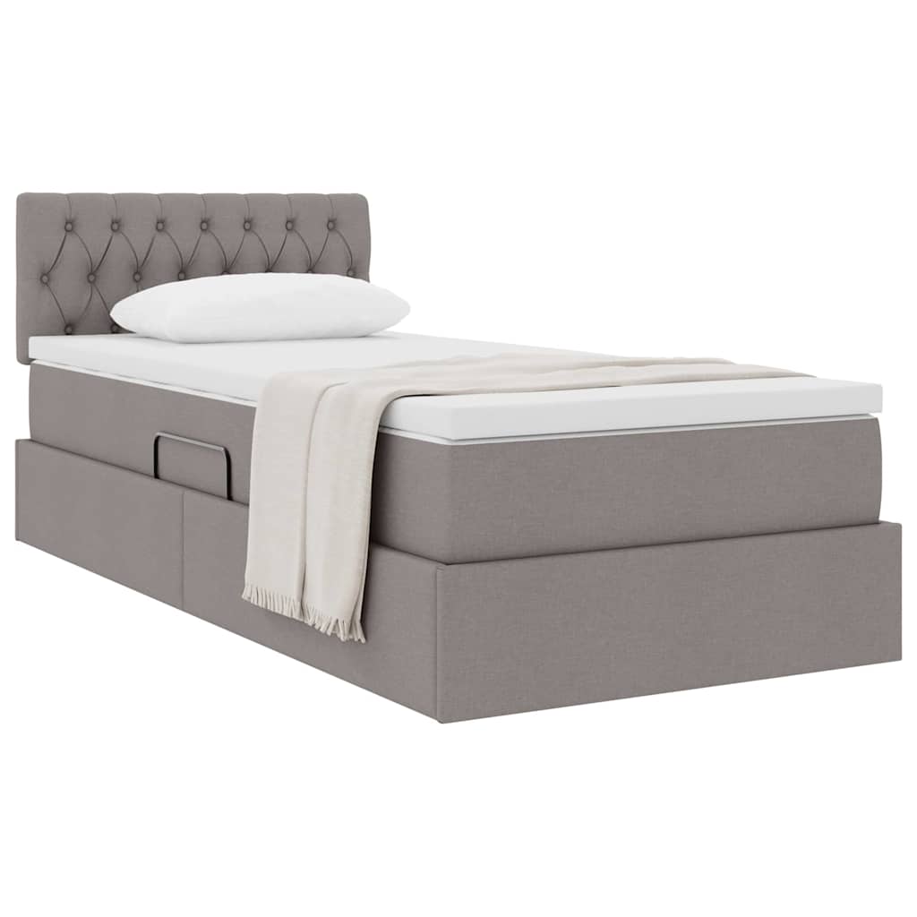 Opbergbed met matras met matras Taupe 100 x 200 cm Bewerkt hout is nu te koop bij PeponiXL, paradijselijk wonen!