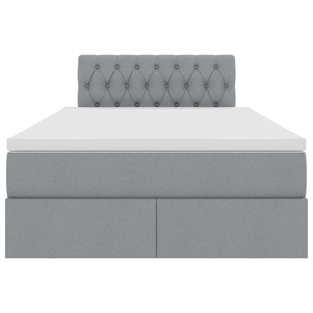 Opbergbed met matras Lichtgrijs 120 x 190 cm Bewerkt hout is nu te koop bij PeponiXL, paradijselijk wonen!