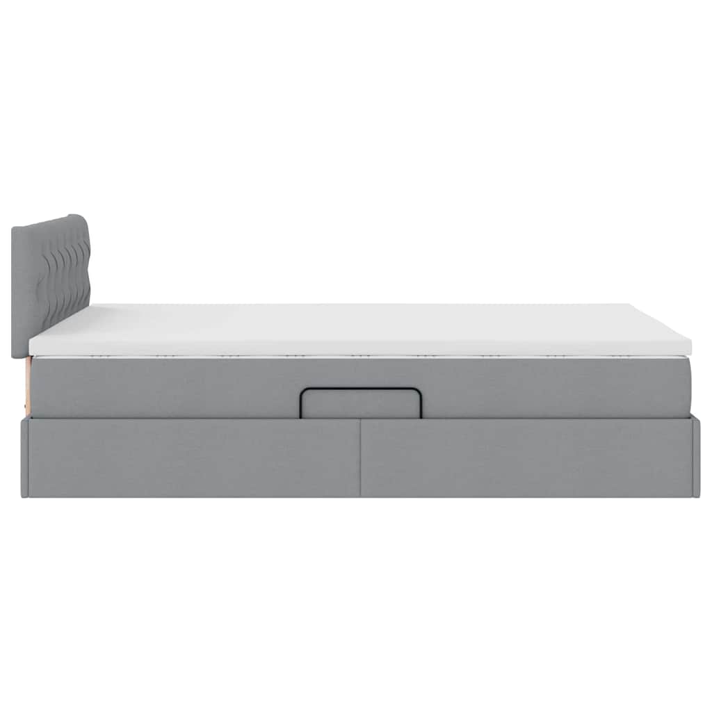 Opbergbed met matras Lichtgrijs 120 x 190 cm Bewerkt hout is nu te koop bij PeponiXL, paradijselijk wonen!