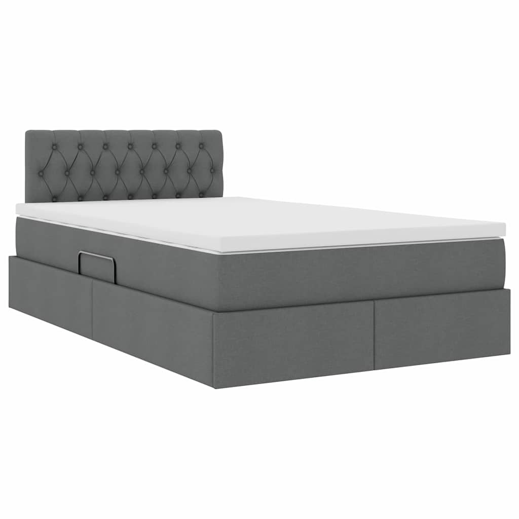 Opbergbed met matras Donkergrijs 120 x 190 cm Bewerkt hout is nu te koop bij PeponiXL, paradijselijk wonen!