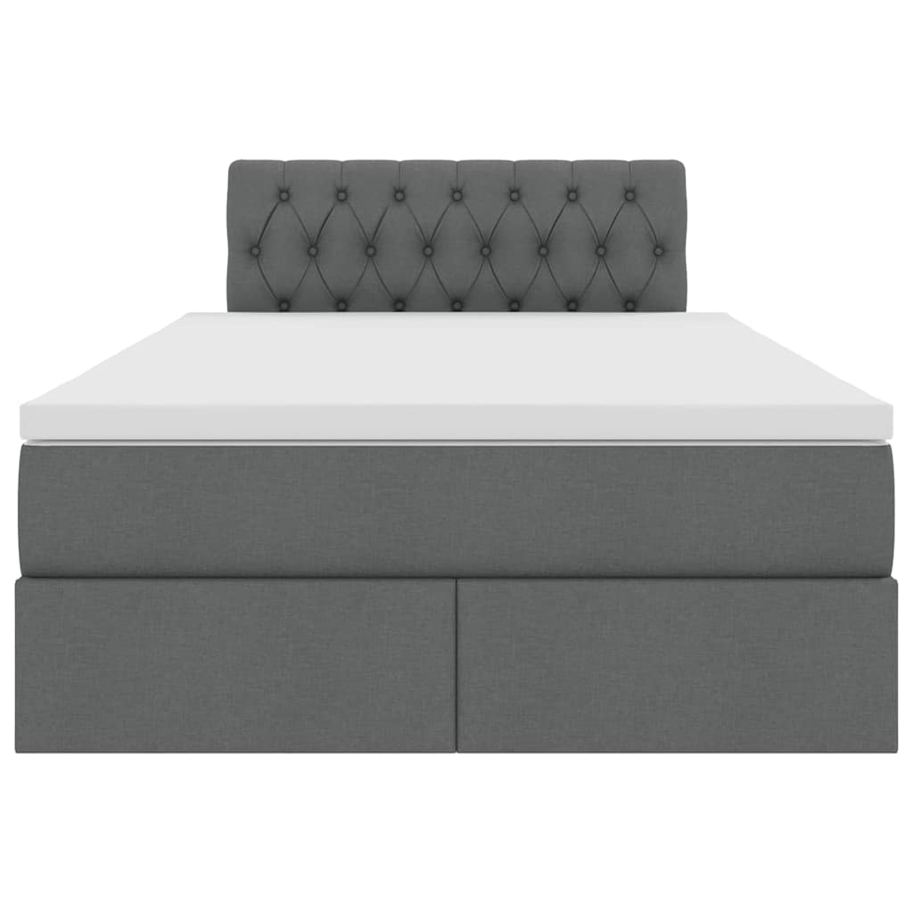 Opbergbed met matras Donkergrijs 120 x 190 cm Bewerkt hout is nu te koop bij PeponiXL, paradijselijk wonen!