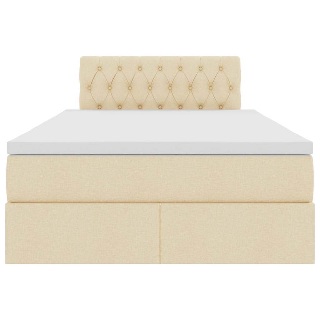 Opbergbed met matras met matras Crème 120 x 190 cm Bewerkt hout is nu te koop bij PeponiXL, paradijselijk wonen!