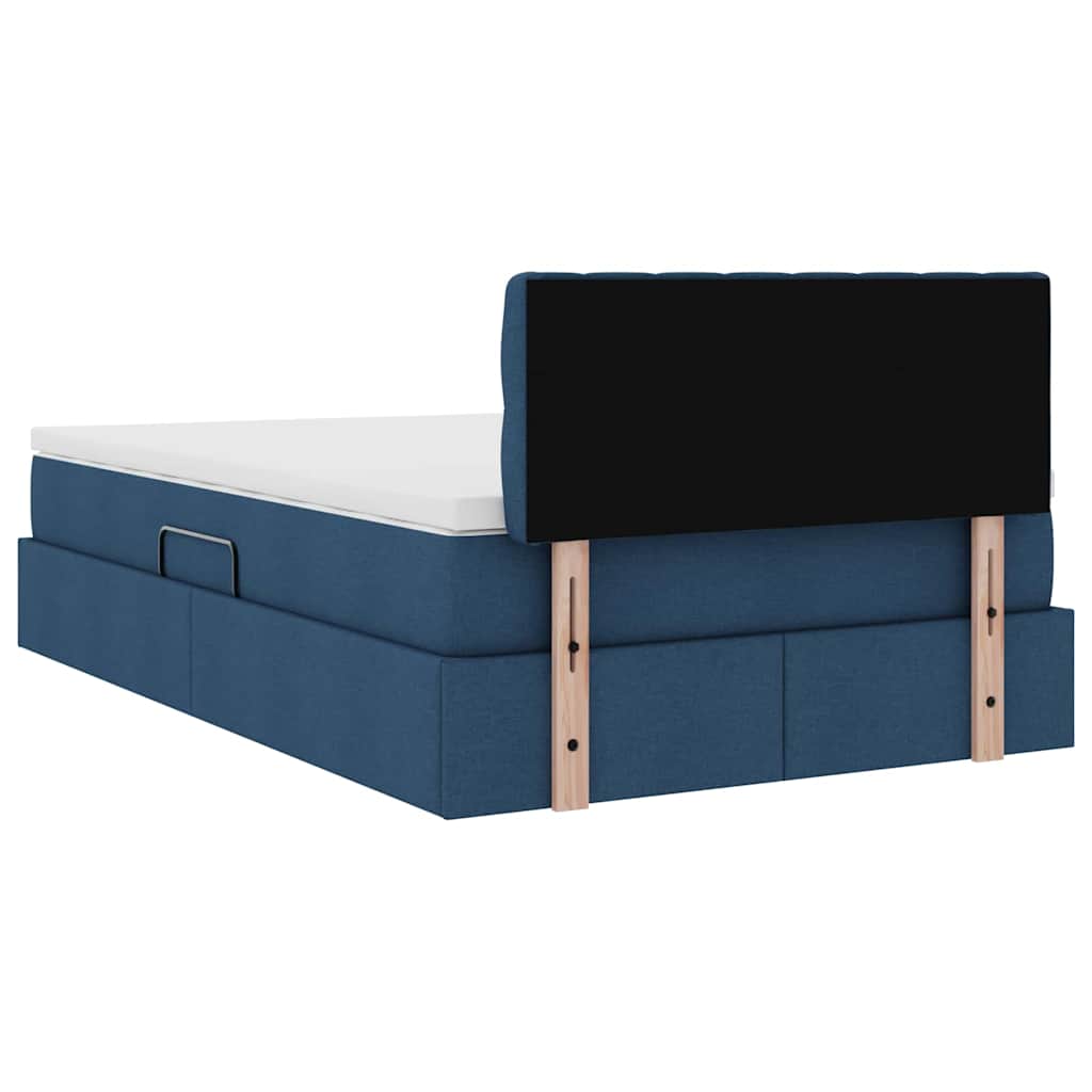 Opbergbed met matras met matras Blauw 120 x 190 cm Bewerkt hout is nu te koop bij PeponiXL, paradijselijk wonen!