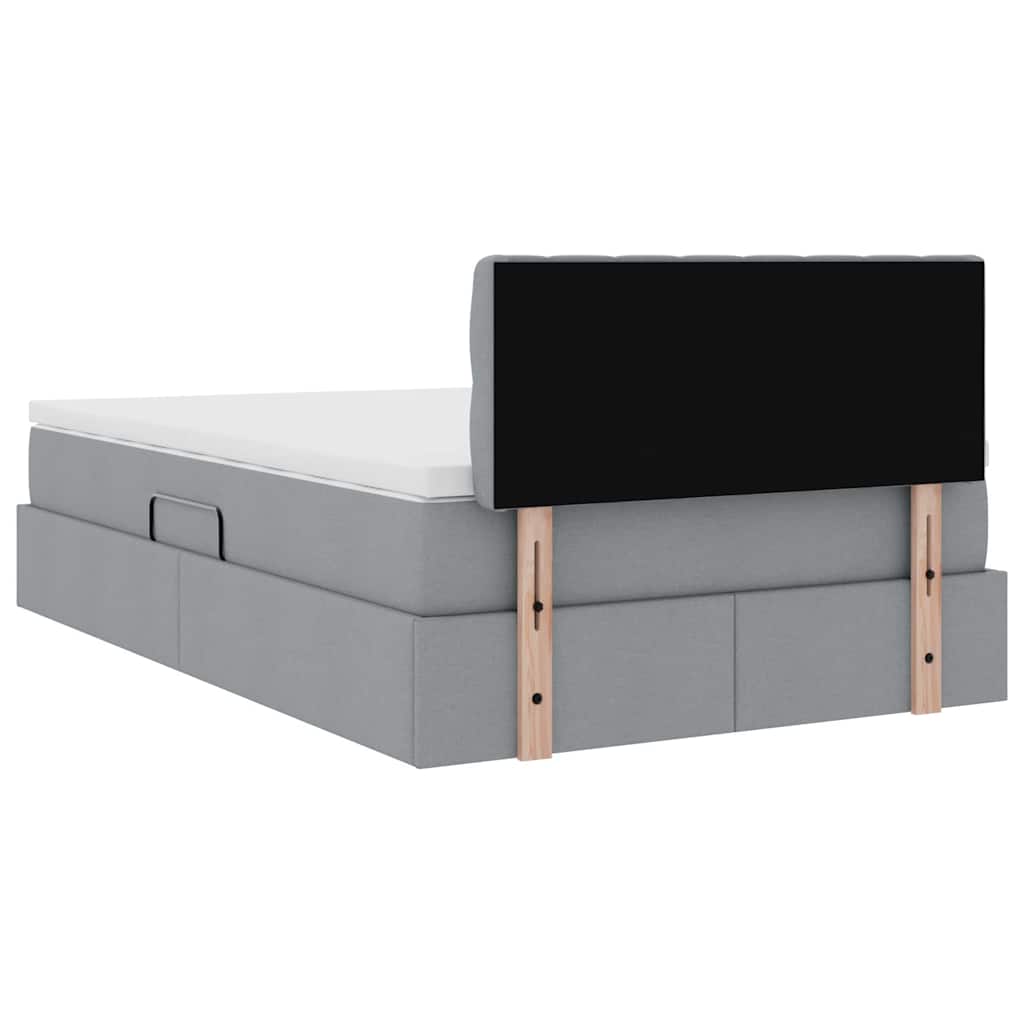 Opbergbed met matras Lichtgrijs 120 x 200 cm Bewerkt hout is nu te koop bij PeponiXL, paradijselijk wonen!