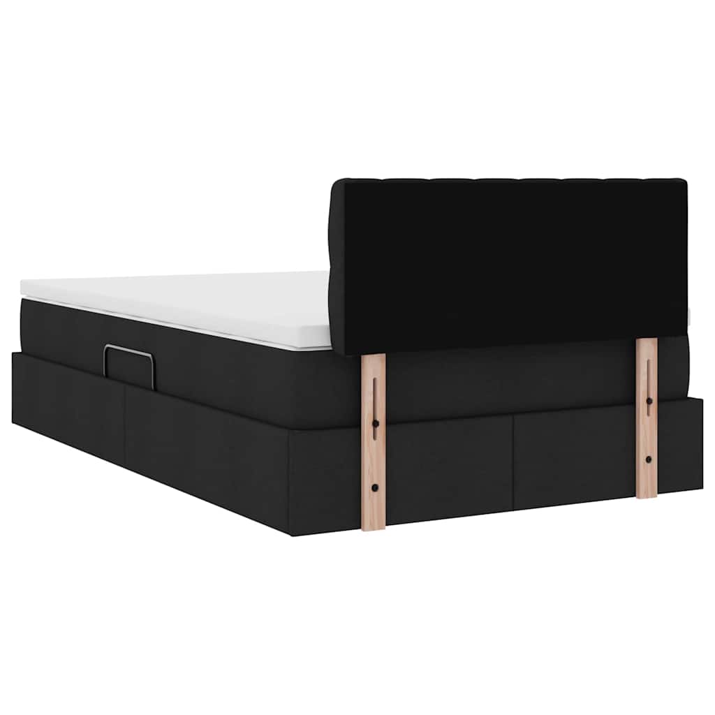 Opbergbed met matras met matras Zwart 120 x 200 cm Bewerkt hout is nu te koop bij PeponiXL, paradijselijk wonen!