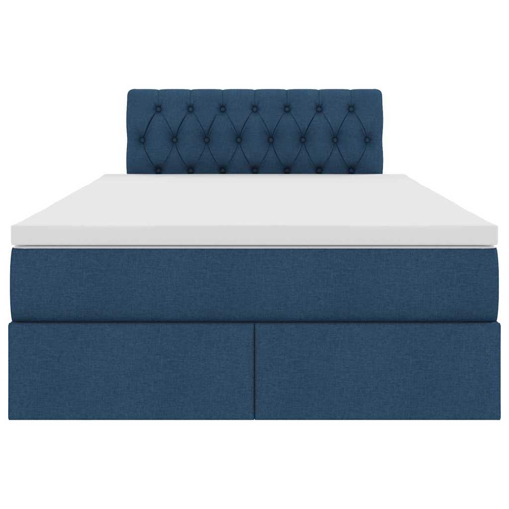 Opbergbed met matras met matras Blauw 120 x 200 cm Bewerkt hout is nu te koop bij PeponiXL, paradijselijk wonen!