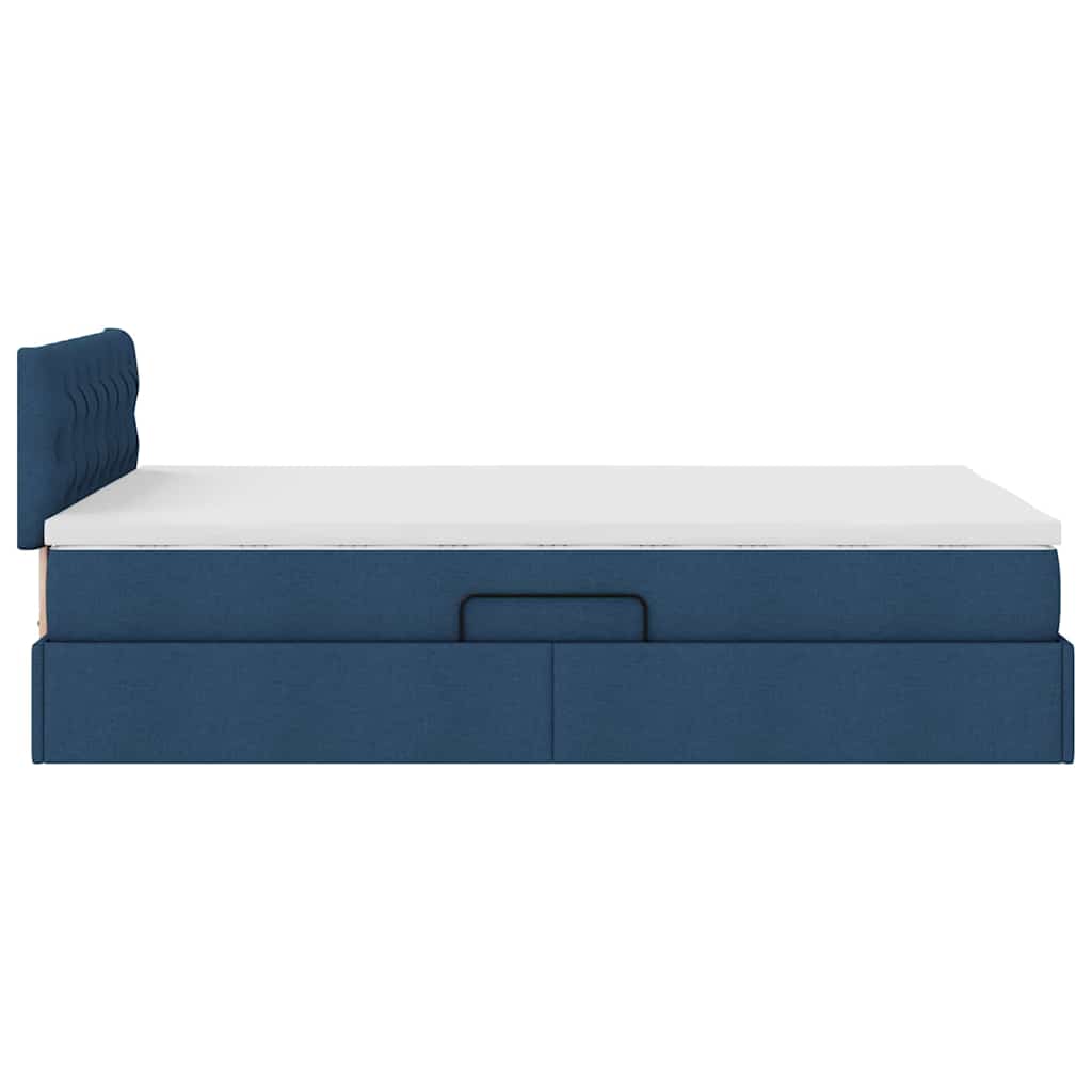 Opbergbed met matras met matras Blauw 120 x 200 cm Bewerkt hout is nu te koop bij PeponiXL, paradijselijk wonen!