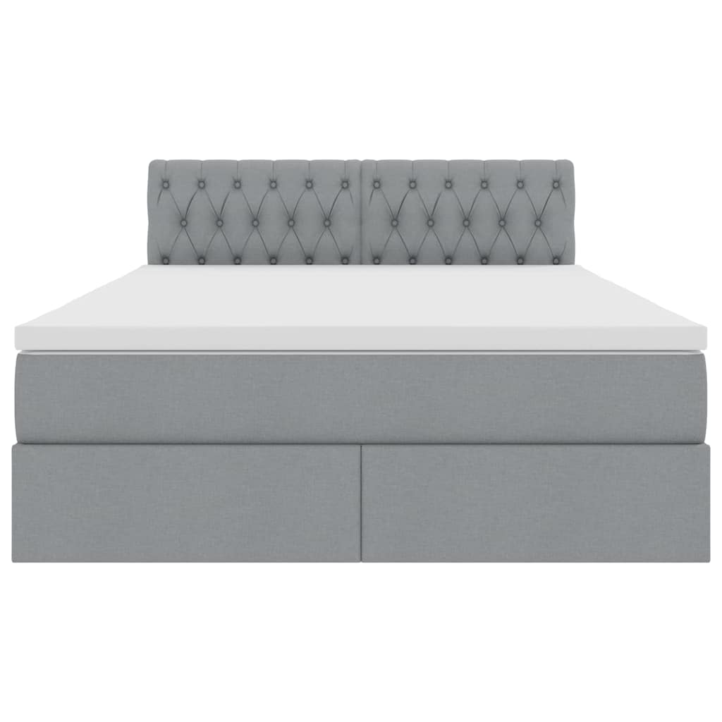 Opbergbed met matras Lichtgrijs 140 x 190 cm Bewerkt hout is nu te koop bij PeponiXL, paradijselijk wonen!
