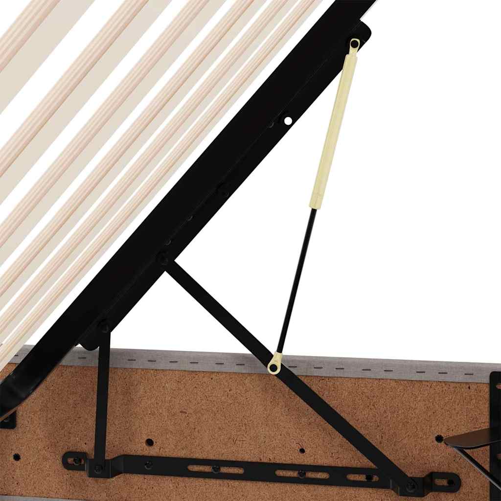 Opbergbed met matras met matras Taupe 140 x 190 cm Bewerkt hout is nu te koop bij PeponiXL, paradijselijk wonen!