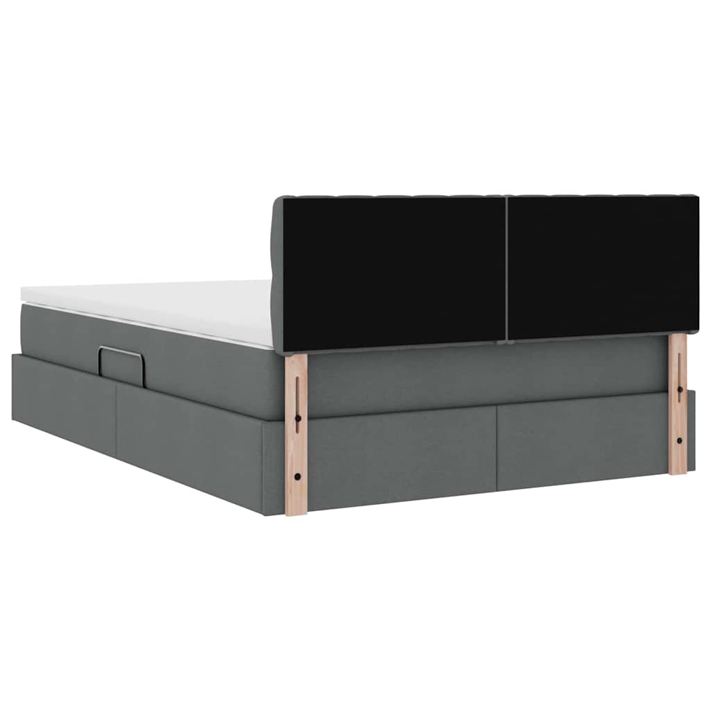 Opbergbed met matras Donkergrijs 140 x 200 cm Bewerkt hout is nu te koop bij PeponiXL, paradijselijk wonen!