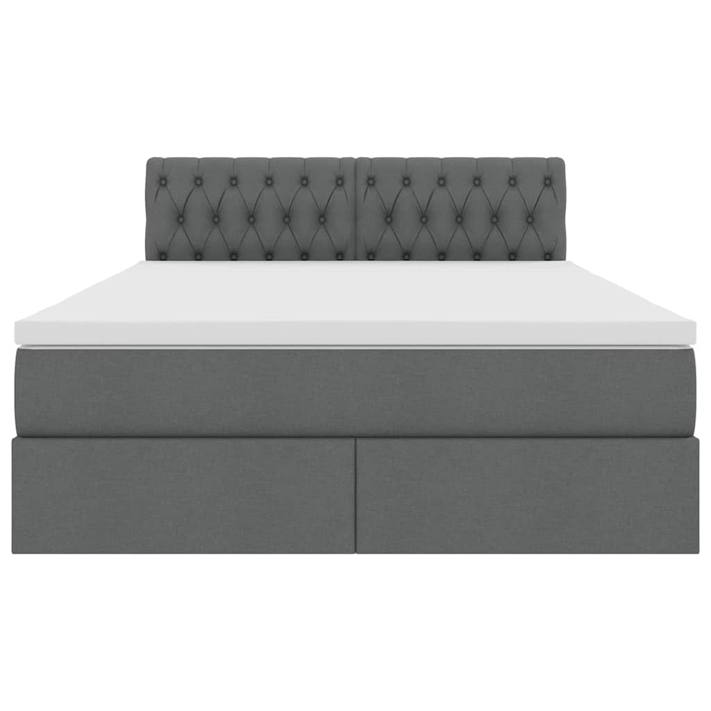 Opbergbed met matras Donkergrijs 140 x 200 cm Bewerkt hout is nu te koop bij PeponiXL, paradijselijk wonen!