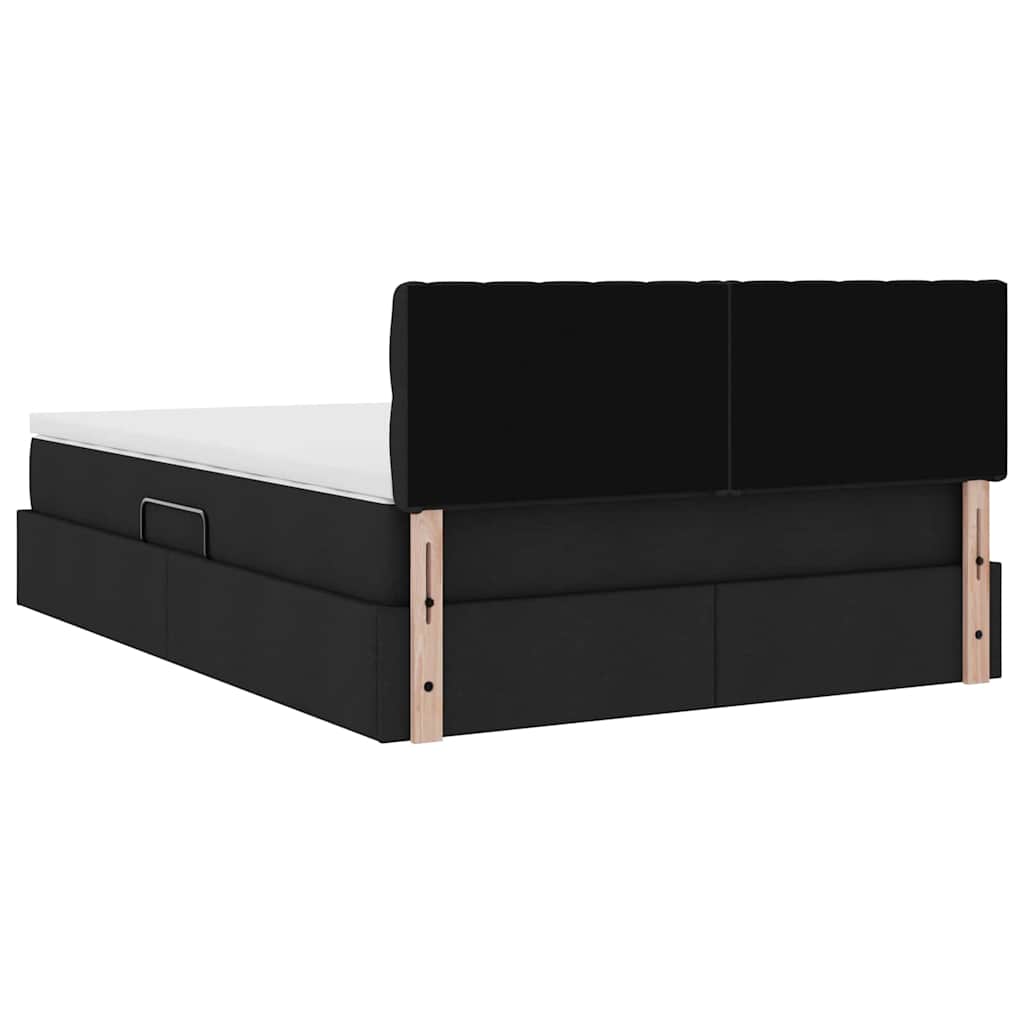 Opbergbed met matras met matras Zwart 140 x 200 cm Bewerkt hout is nu te koop bij PeponiXL, paradijselijk wonen!