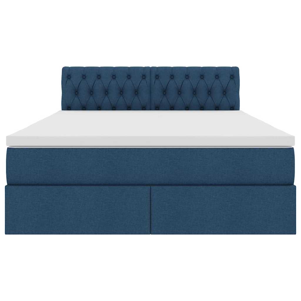 Opbergbed met matras met matras Blauw 140 x 200 cm Bewerkt hout is nu te koop bij PeponiXL, paradijselijk wonen!