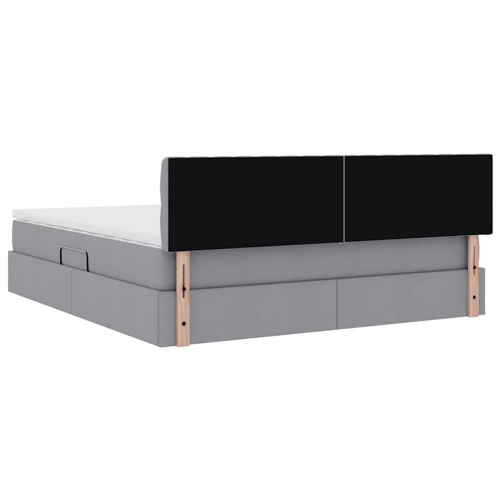 Opbergbed met matras Lichtgrijs 160 x 200 cm Bewerkt hout is nu te koop bij PeponiXL, paradijselijk wonen!