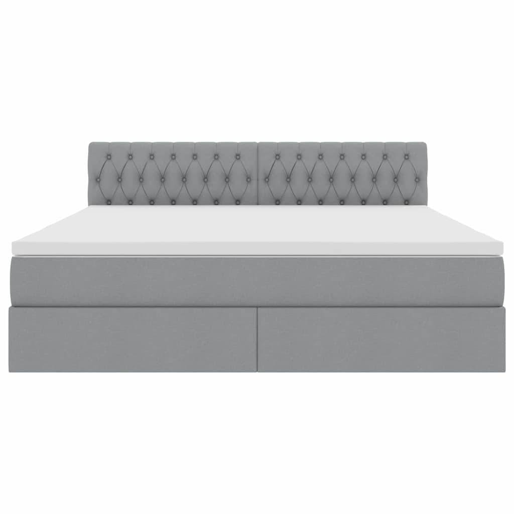 Opbergbed met matras Lichtgrijs 160 x 200 cm Bewerkt hout is nu te koop bij PeponiXL, paradijselijk wonen!