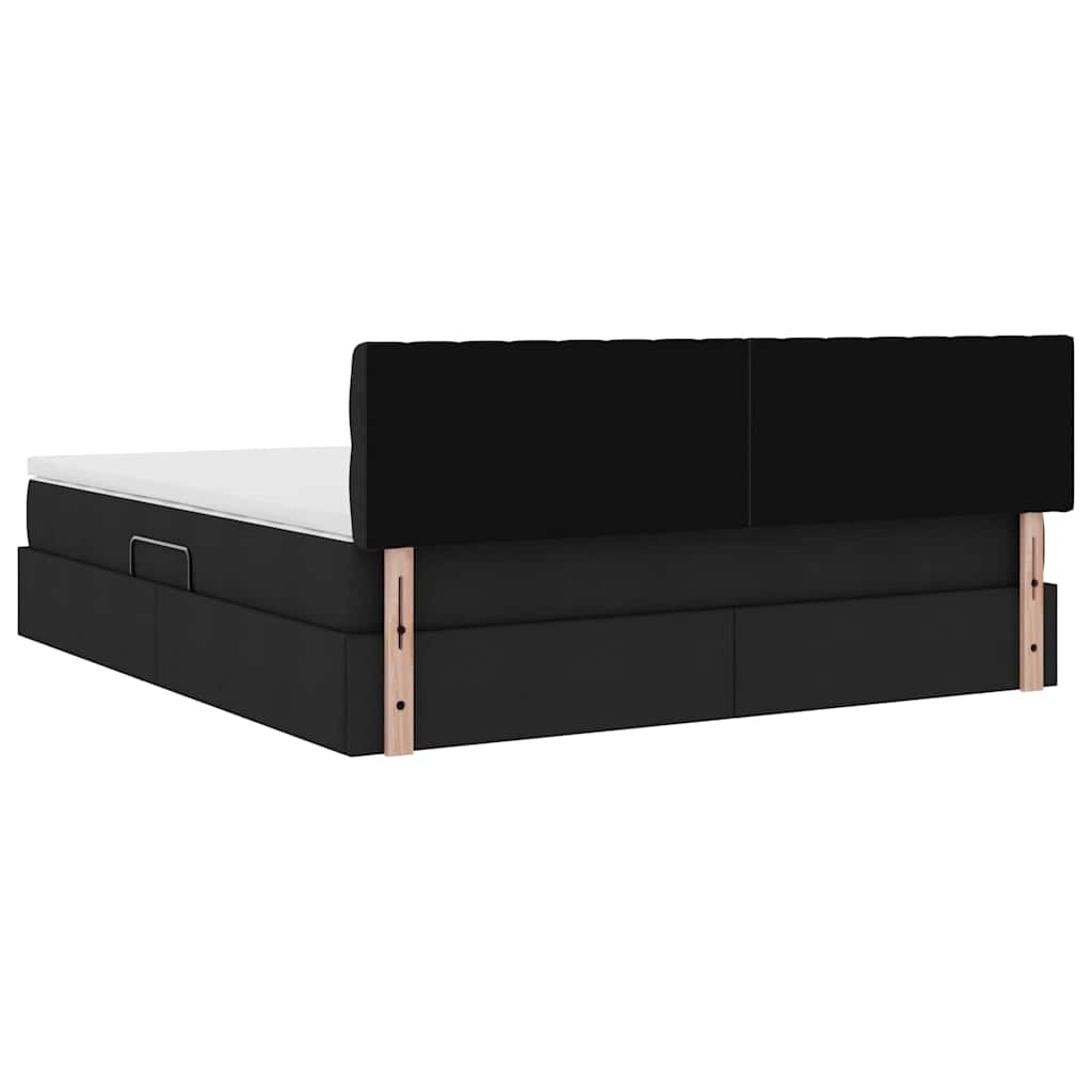 Opbergbed met matras met matras Zwart 160 x 200 cm Bewerkt hout is nu te koop bij PeponiXL, paradijselijk wonen!
