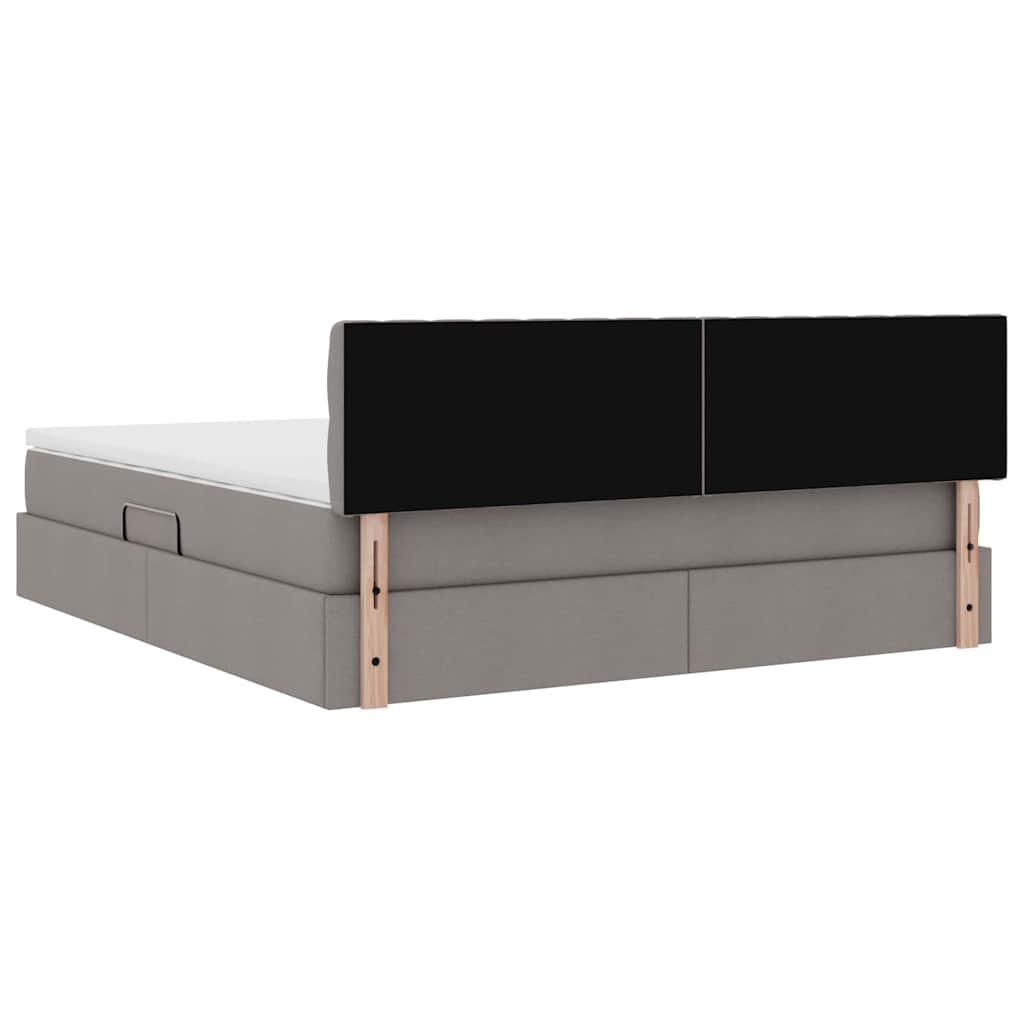Opbergbed met matras met matras Taupe 160 x 200 cm Bewerkt hout is nu te koop bij PeponiXL, paradijselijk wonen!