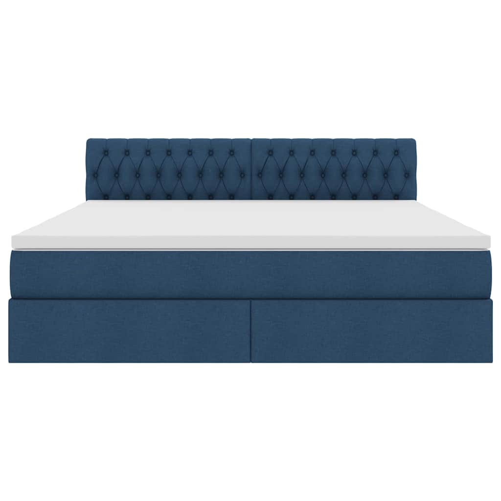 Opbergbed met matras met matras Blauw 160 x 200 cm Bewerkt hout is nu te koop bij PeponiXL, paradijselijk wonen!