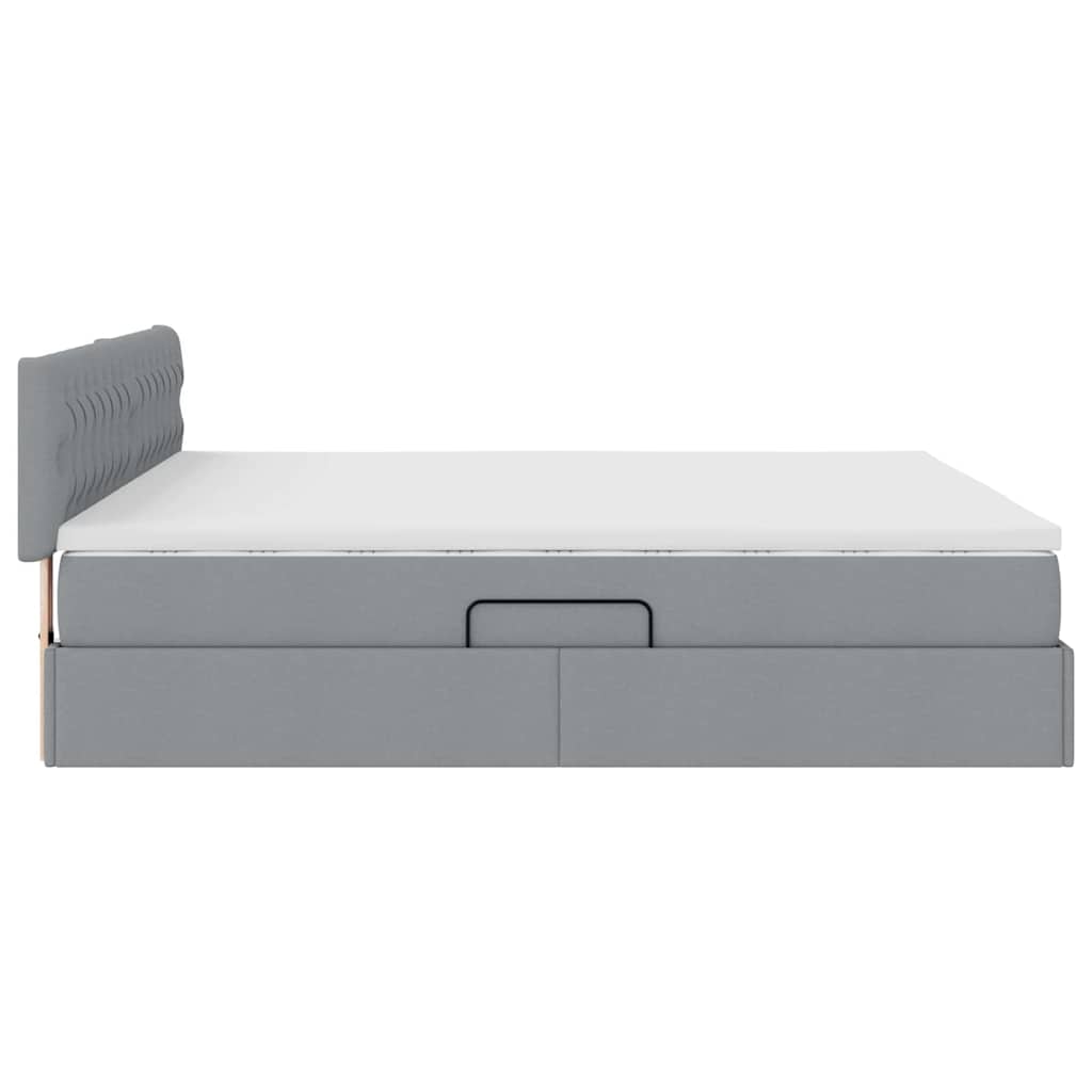 Opbergbed met matras Lichtgrijs 180 x 200 cm Bewerkt hout is nu te koop bij PeponiXL, paradijselijk wonen!