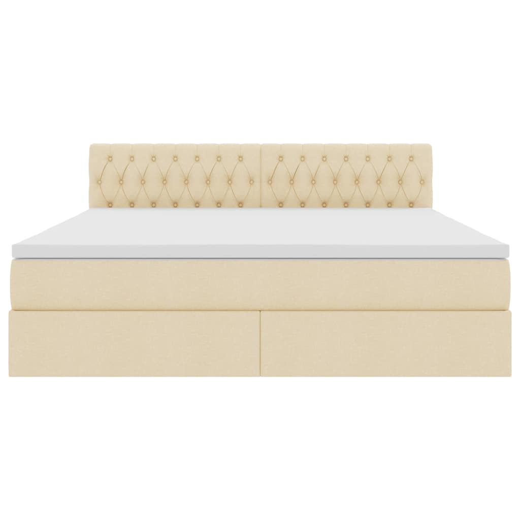 Opbergbed met matras met matras Crème 180 x 200 cm Bewerkt hout is nu te koop bij PeponiXL, paradijselijk wonen!