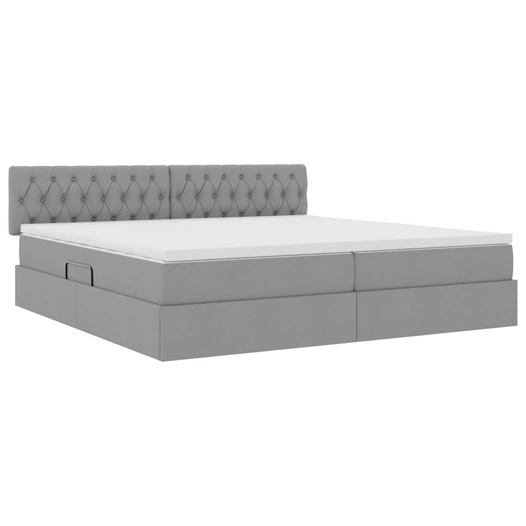 Opbergbed met matras Lichtgrijs 200 x 200 cm Bewerkt hout is nu te koop bij PeponiXL, paradijselijk wonen!