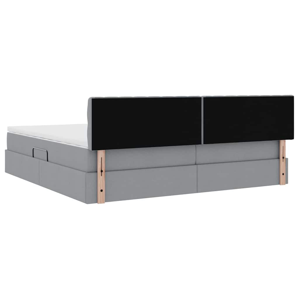Opbergbed met matras Lichtgrijs 200 x 200 cm Bewerkt hout is nu te koop bij PeponiXL, paradijselijk wonen!