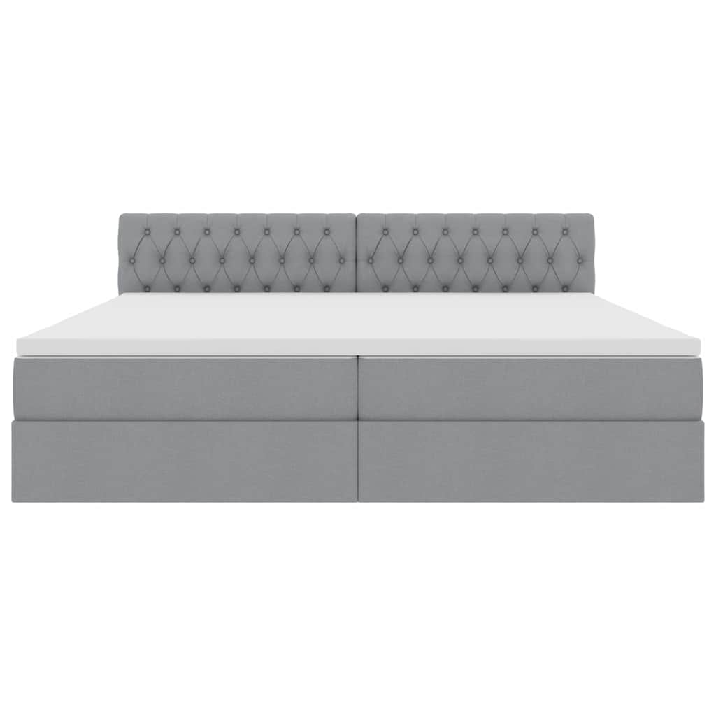 Opbergbed met matras Lichtgrijs 200 x 200 cm Bewerkt hout is nu te koop bij PeponiXL, paradijselijk wonen!