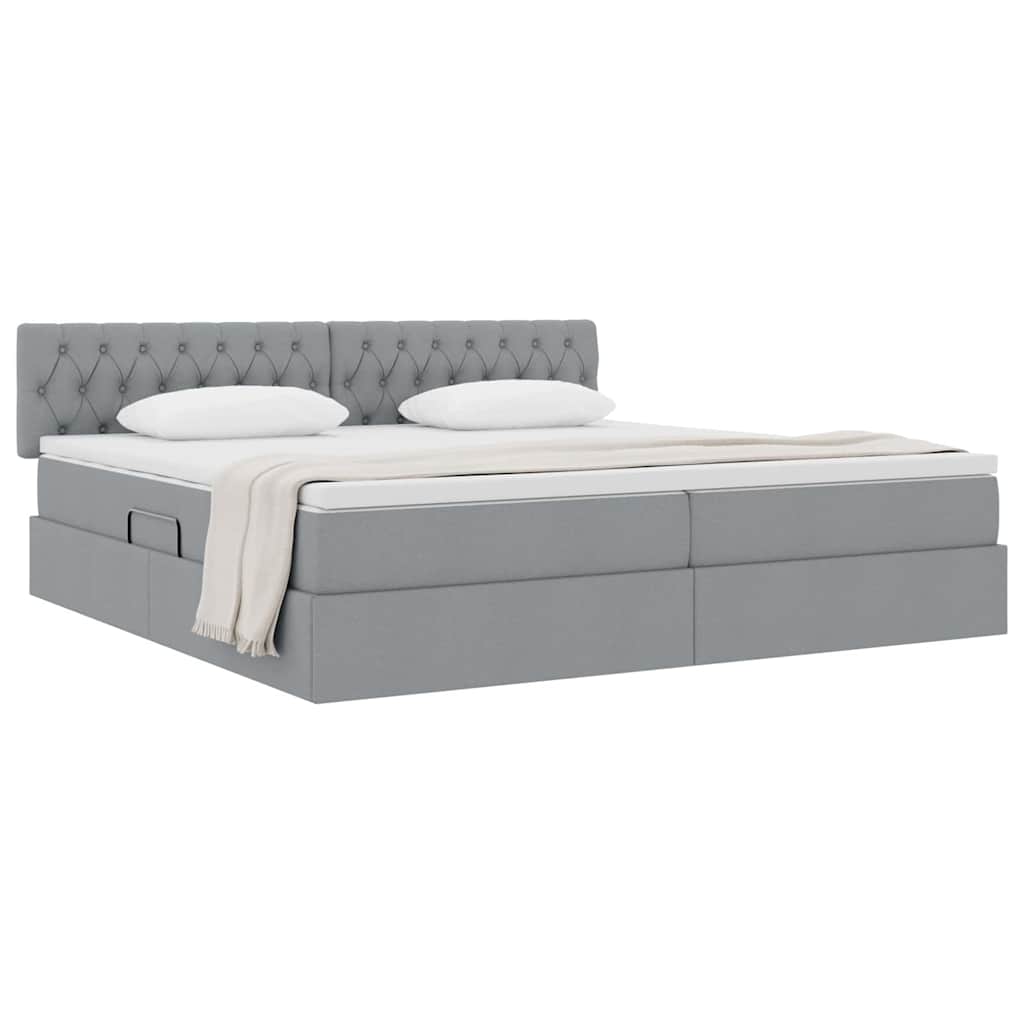 Opbergbed met matras Lichtgrijs 200 x 200 cm Bewerkt hout is nu te koop bij PeponiXL, paradijselijk wonen!