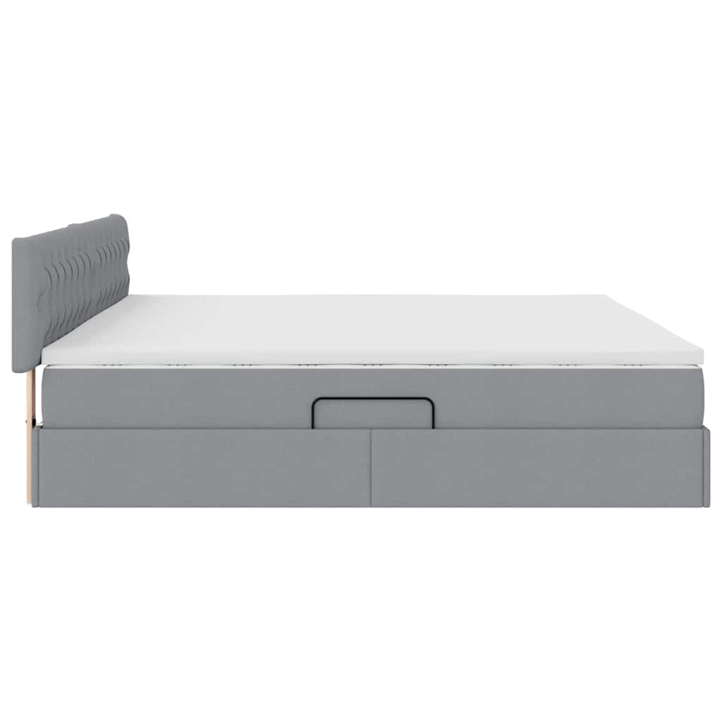 Opbergbed met matras Lichtgrijs 200 x 200 cm Bewerkt hout is nu te koop bij PeponiXL, paradijselijk wonen!
