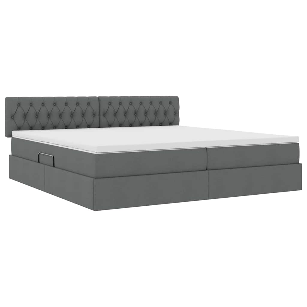 Opbergbed met matras Donkergrijs 200 x 200 cm Bewerkt hout is nu te koop bij PeponiXL, paradijselijk wonen!