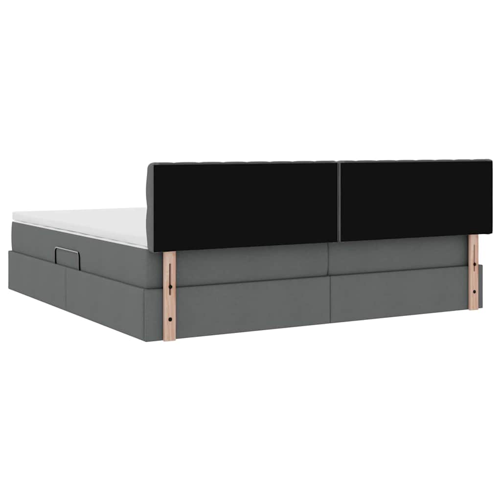 Opbergbed met matras Donkergrijs 200 x 200 cm Bewerkt hout is nu te koop bij PeponiXL, paradijselijk wonen!